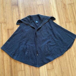 Mixit Gray Knit Full Zip Cape YTK